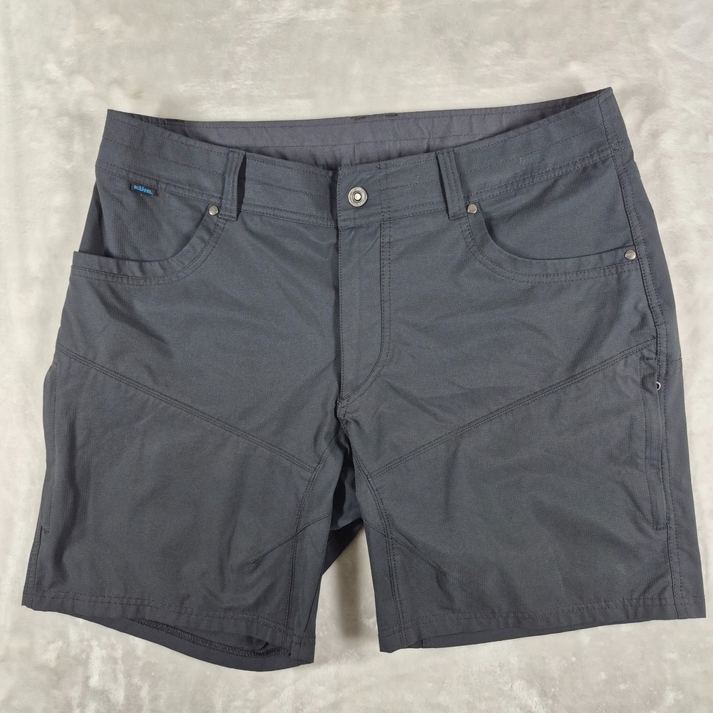 Kuhl Silencr Cargo Shorts Men's 38 Dark Gray Stretch Zip Pocket Ripstop Outdoors